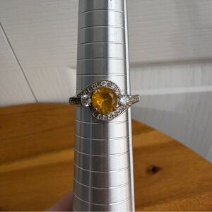 RBP Ring Bomb Party orange round stone ring size 9